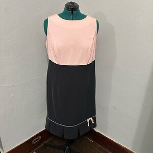 Sag Harbor Pink and Black and White Pin Dot Dress